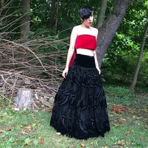 Black velvet ballgown skirt